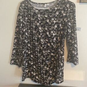 Elle Monochrome Floral Print Blouse
